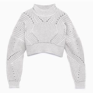 Aritzia Wilfred Goulaine cropped wool sweater grey